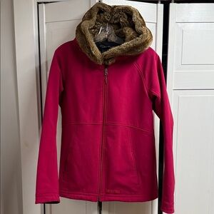 Marmot Women's Pink Ski Jacket with Faux Fur Hood XL